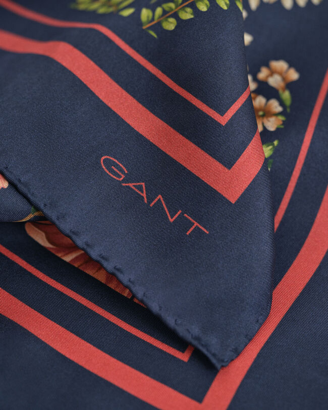 Silketørklæde med blomstertryk