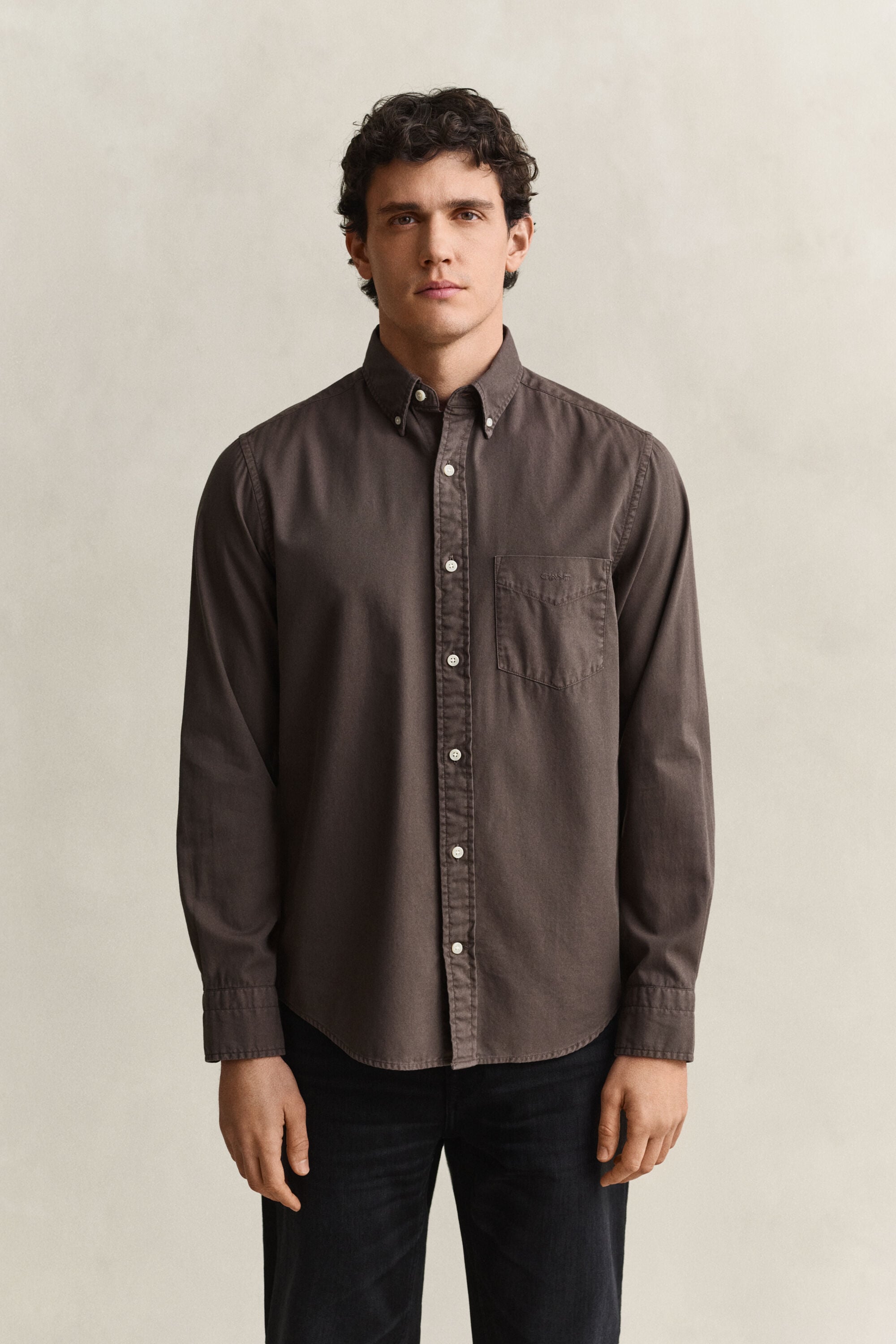 Regular fit skjorte af twill