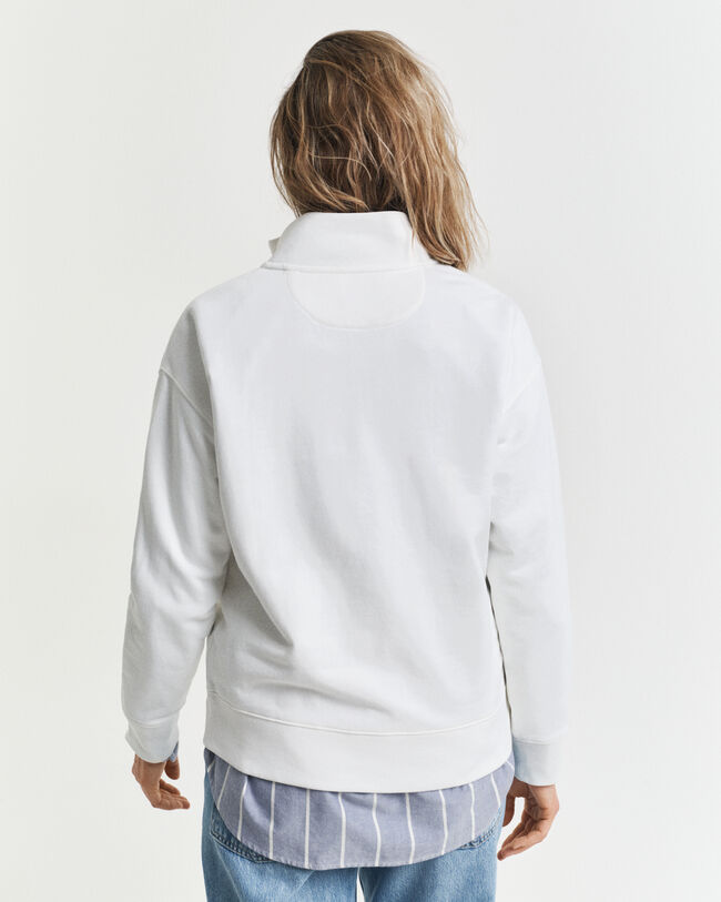 Sweatshirt med halv lynlås og grafik