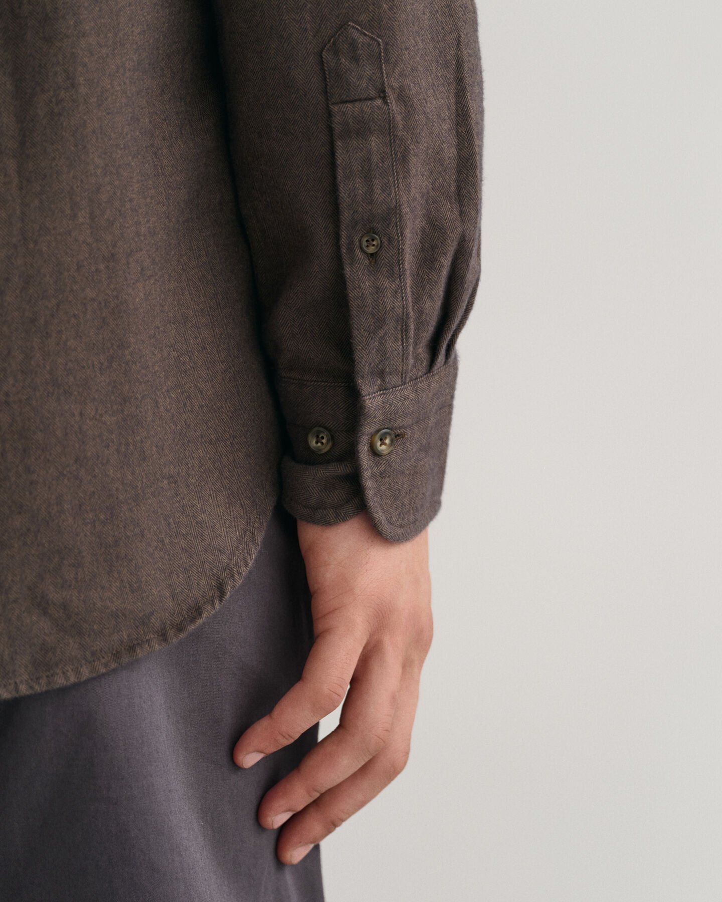 Regular fit sildebensmønstret flannelskjorte