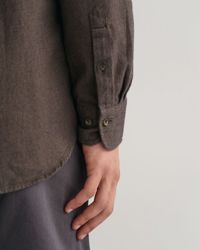 Regular fit sildebensmønstret flannelskjorte