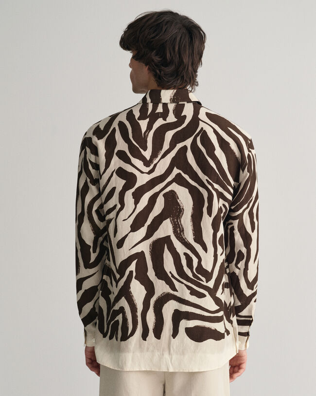 Relaxed fit Zebra Print silkeskjorte