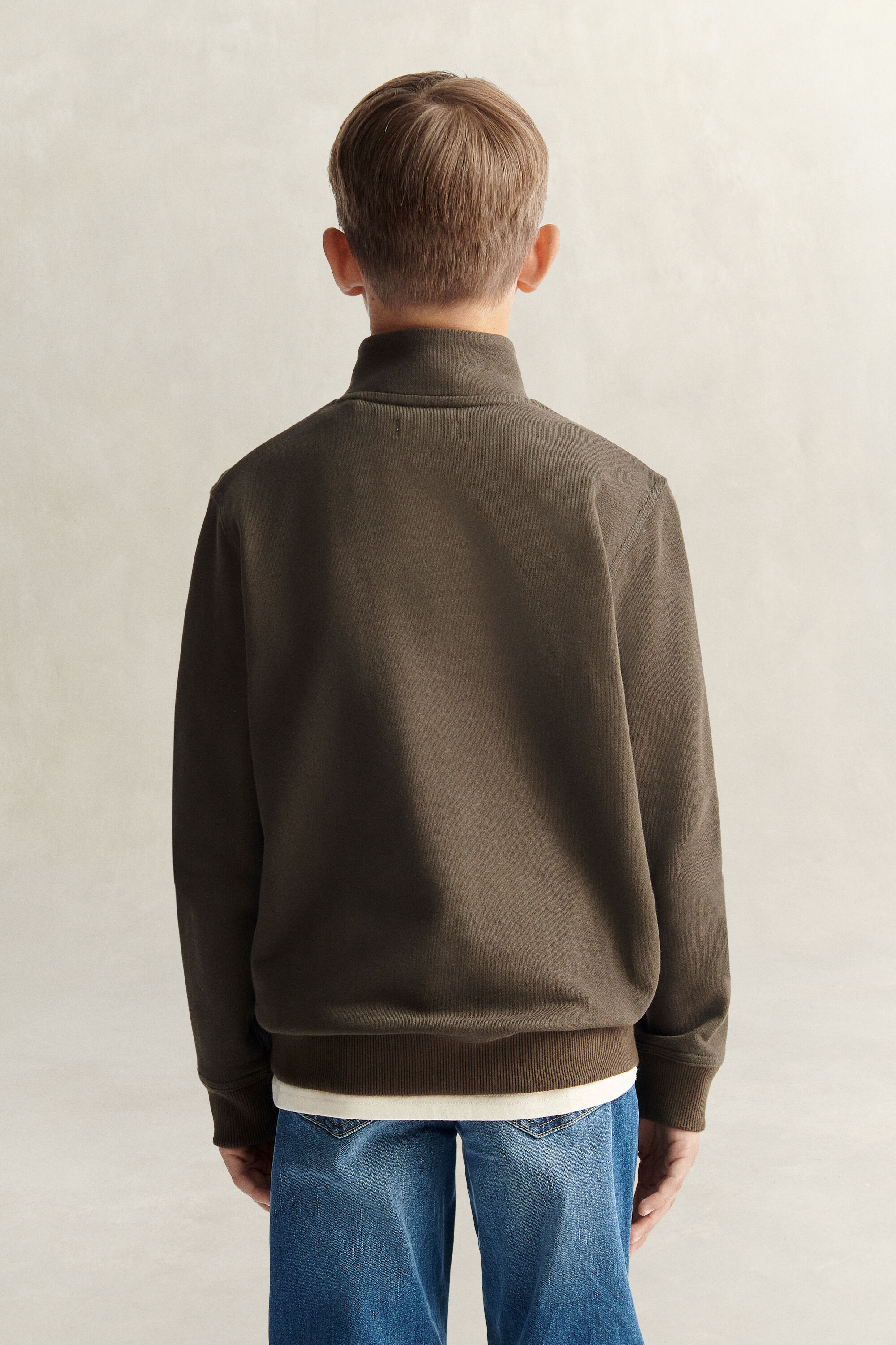 Teen Boys Shield sweatshirt med halv lynlås