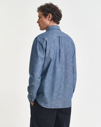 Regular fit indigo chambray skjorte