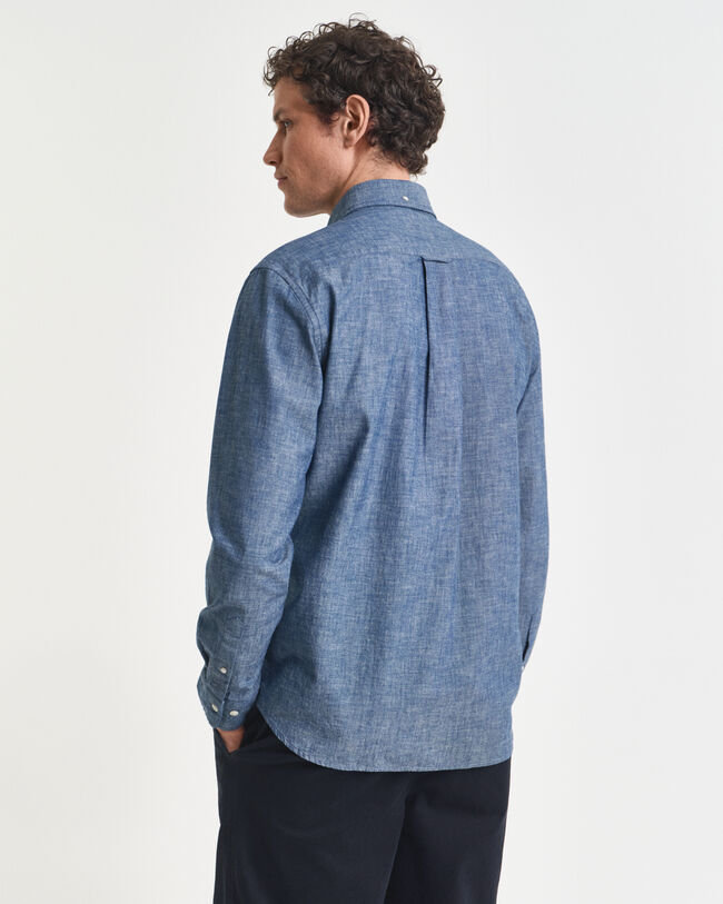 Regular fit indigo chambray skjorte