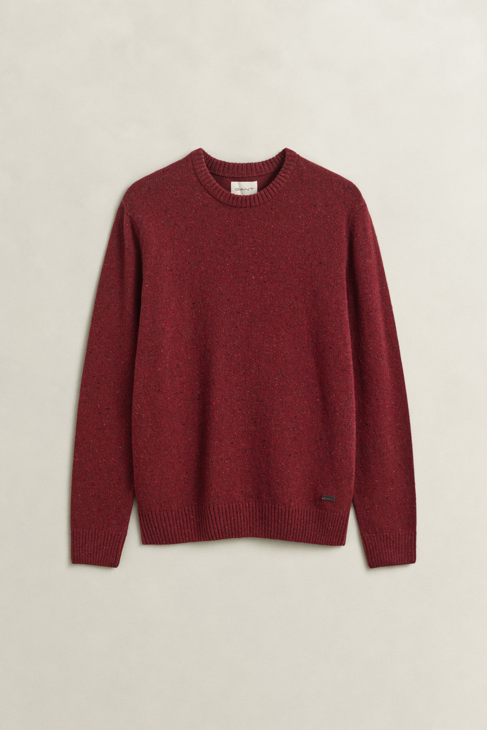 Sweater med crewneck og nister i uldblanding
