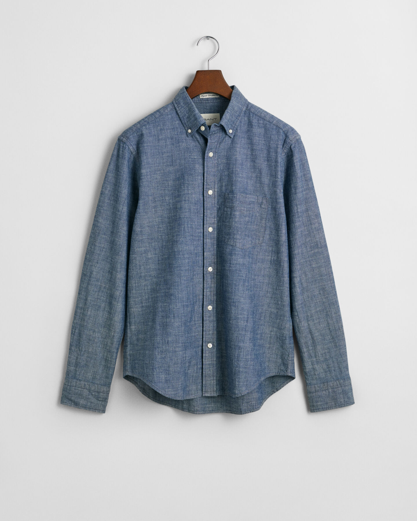 Regular fit indigo chambray skjorte