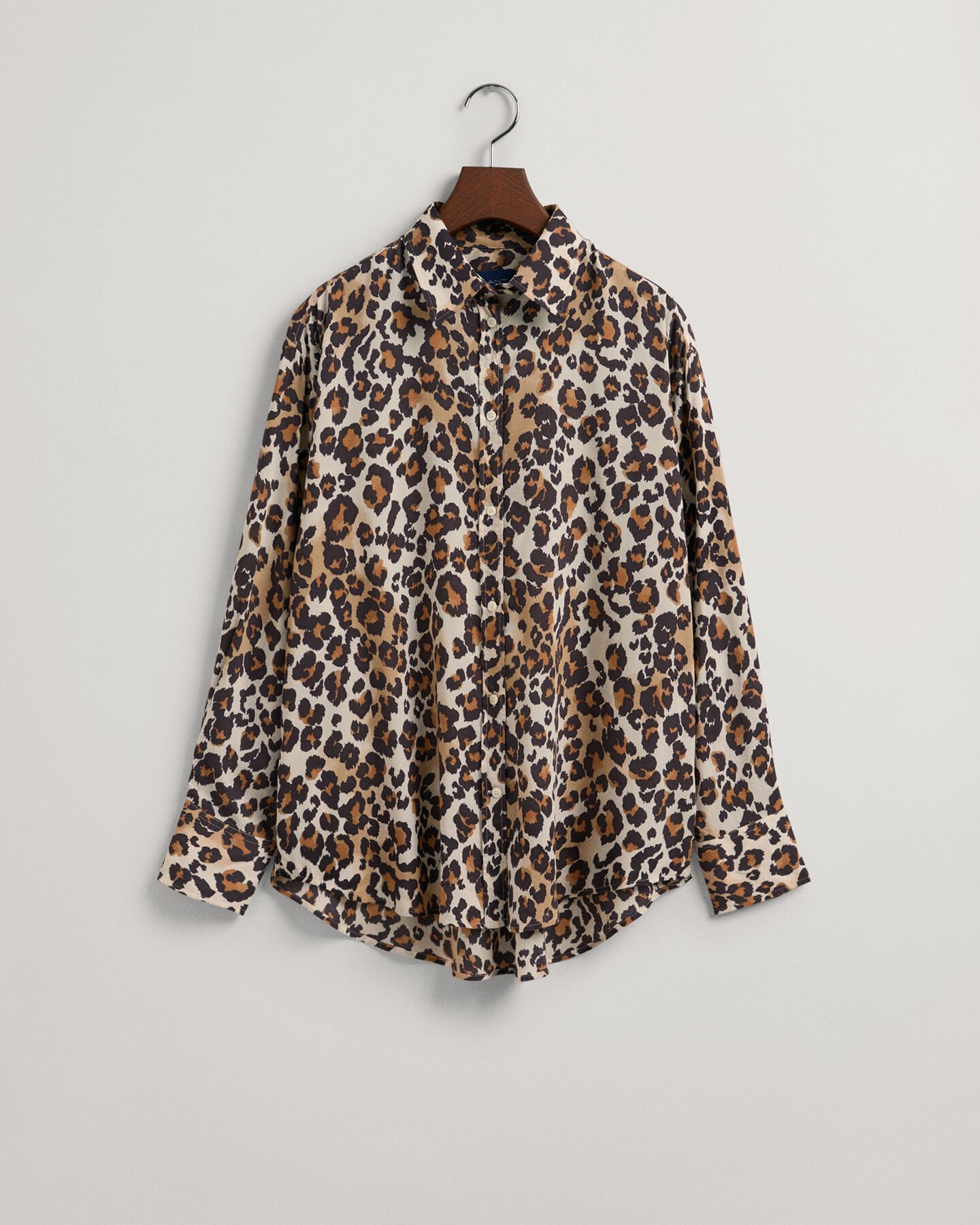 Relaxed fit Leopard modal skjorte
