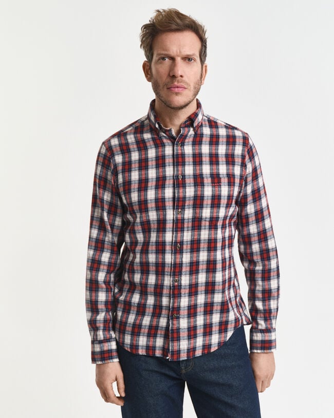 Regular fit ternet Windblown flannelskjorte