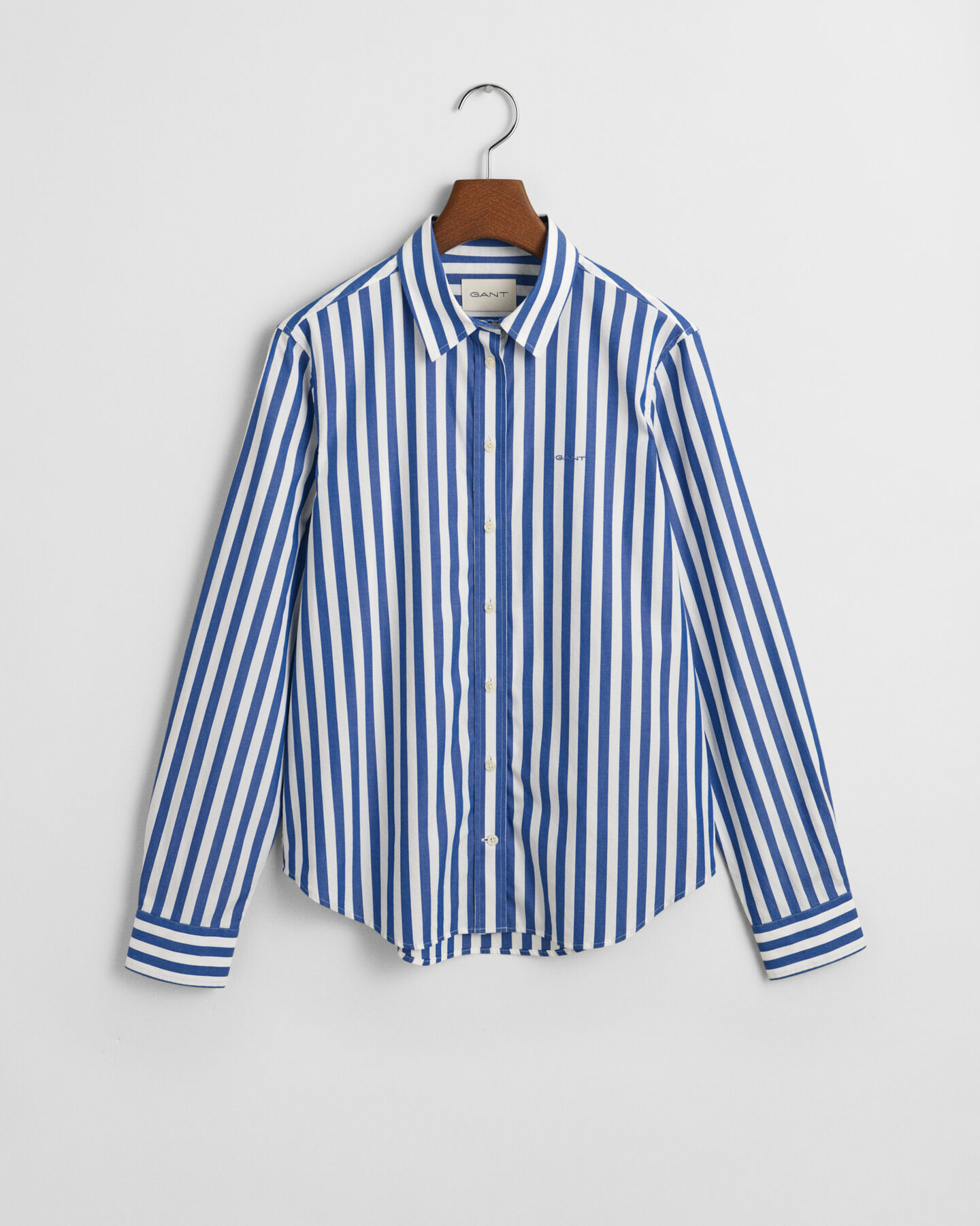 Regular fit poplinskjorte med brede striber