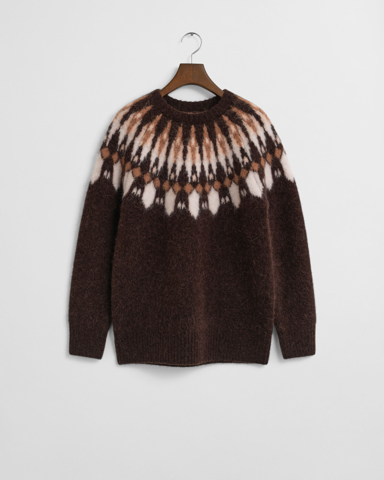 Fair Isle sweater i alpakablanding med crewneck