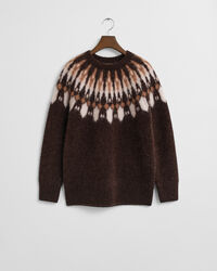 Fair Isle sweater i alpakablanding med crewneck