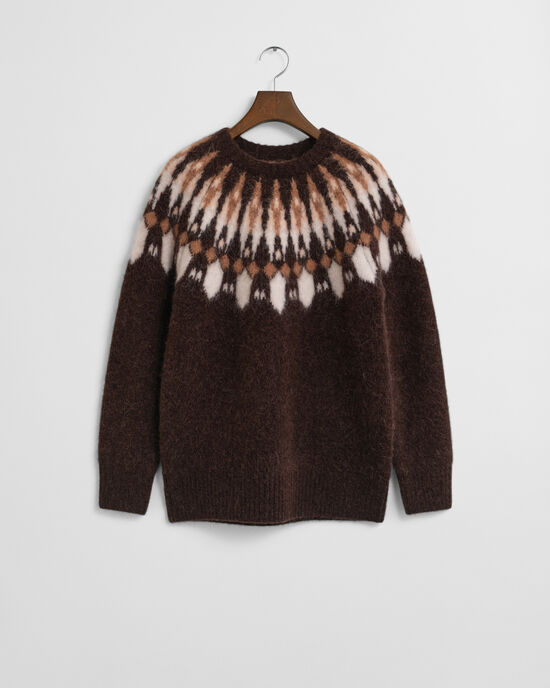 Fair Isle sweater i alpakablanding med crewneck