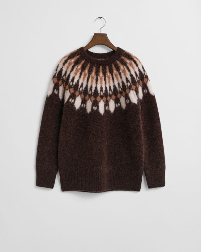 Fair Isle sweater i alpakablanding med crewneck
