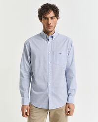 Regular fit klassisk poplin-skjorte med tern