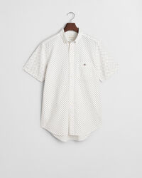 Regular fit skjorte med mikrotryk og korte &aelig;rmer