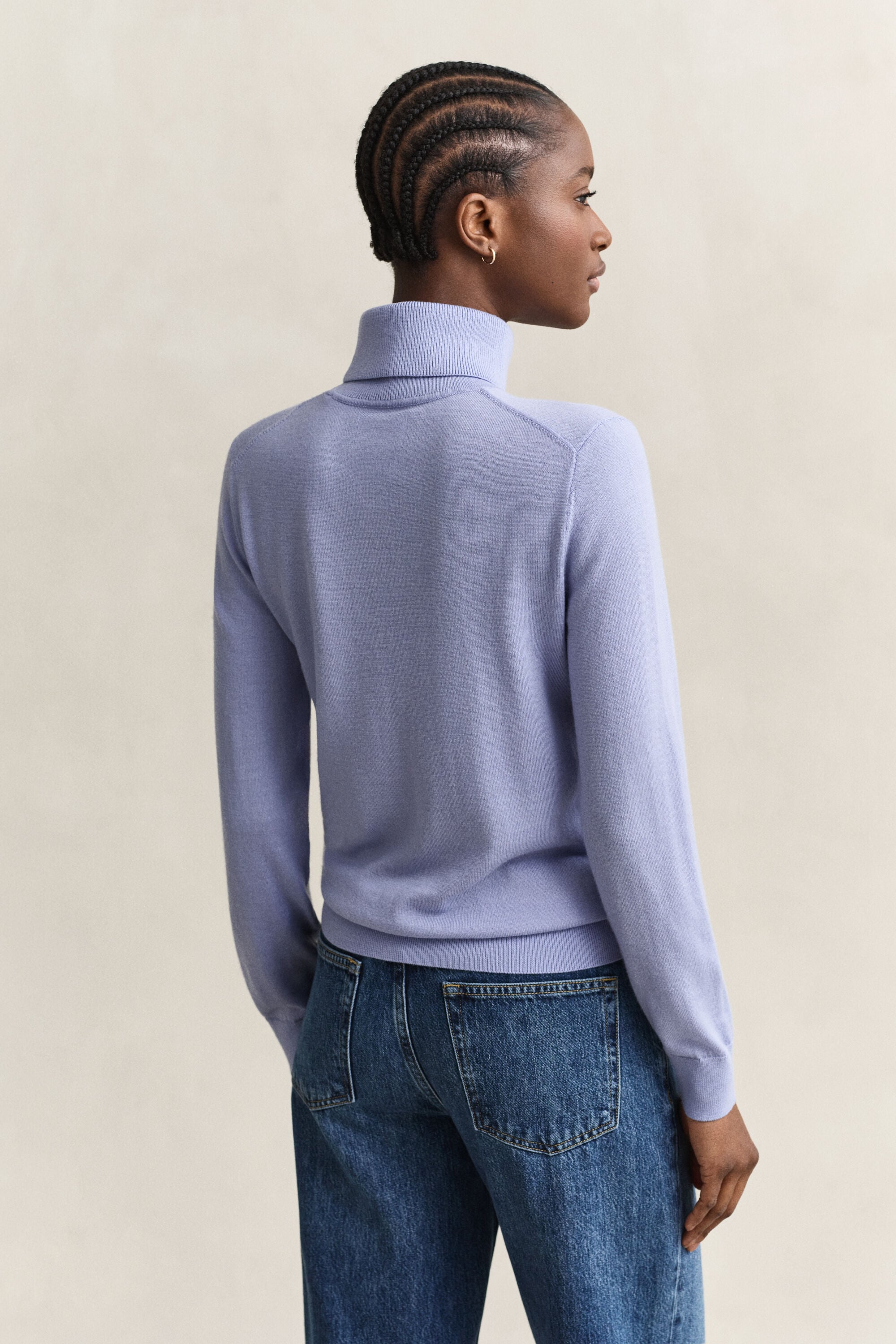 Rullekrave sweater af ekstra fin merinould