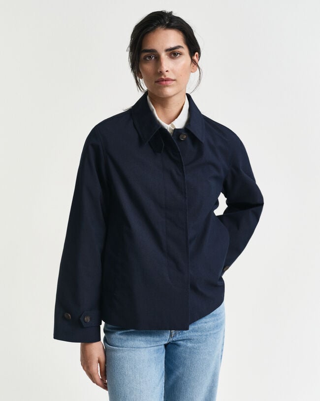 Kort Car Coat af bomuld