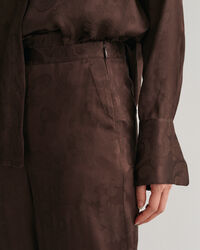 Bukser med brede ben og blonde-jacquard