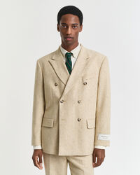 Relaxed fit jakkesæt-jakke med nister og sildebensmønster