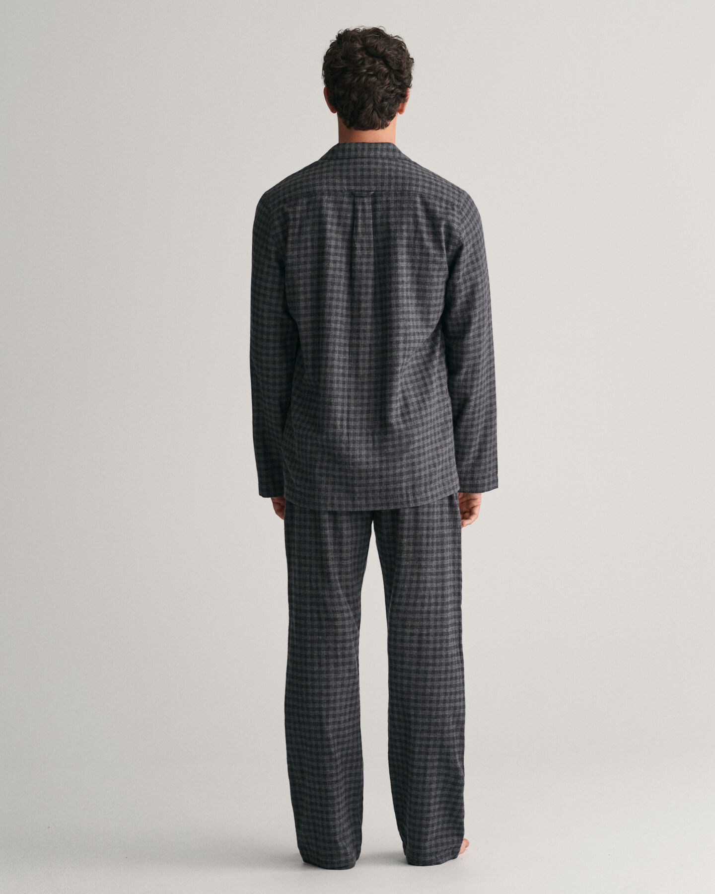 Pyjamasbukser og -skjorte af flannel i gave&aelig;ske