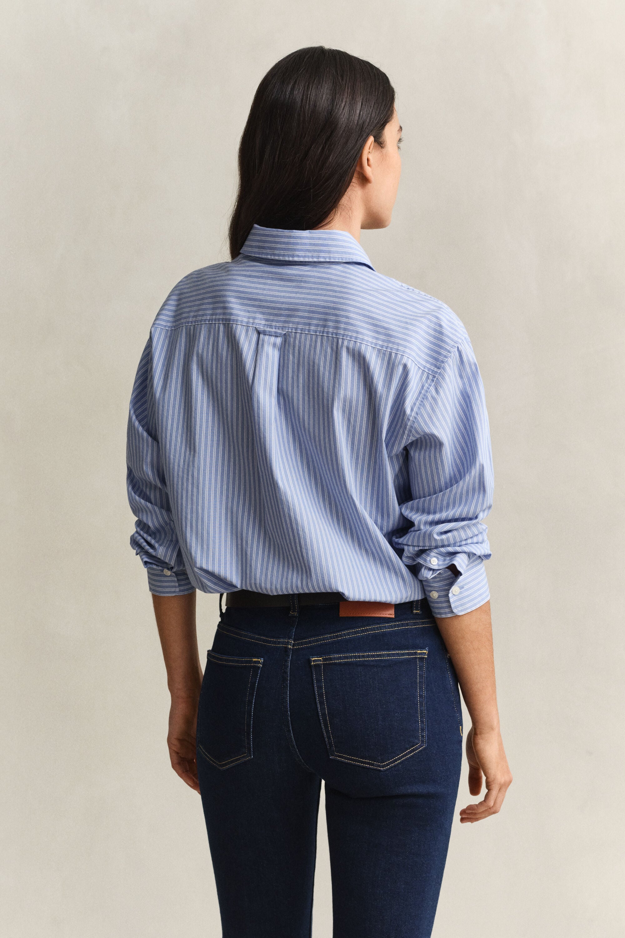 Relaxed fit stribet klassisk poplin-skjorte