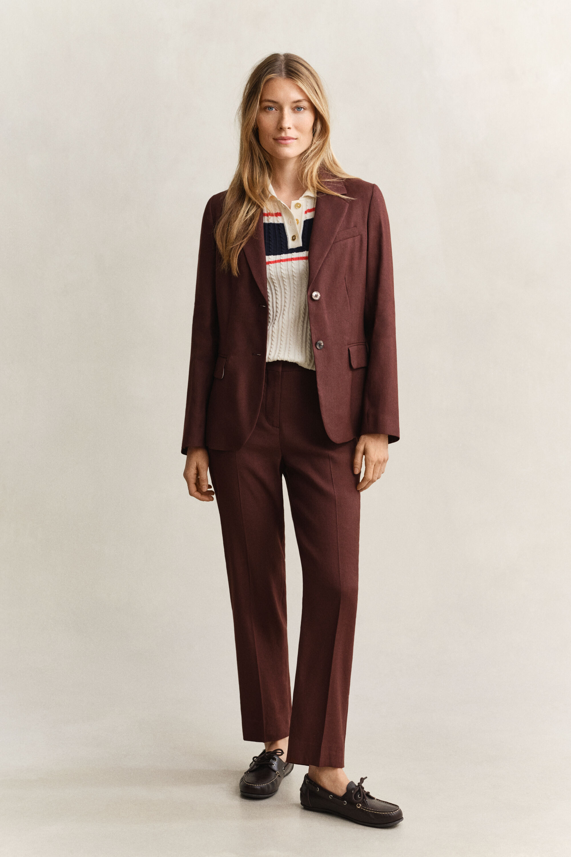 Blazer i hør med stræk