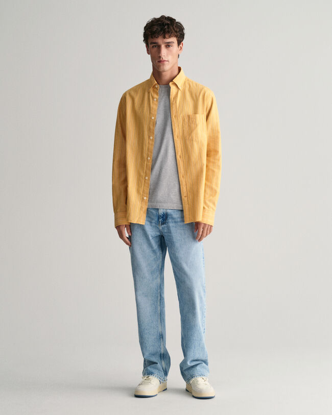 Regular fit stribet Archive Oxford-skjorte