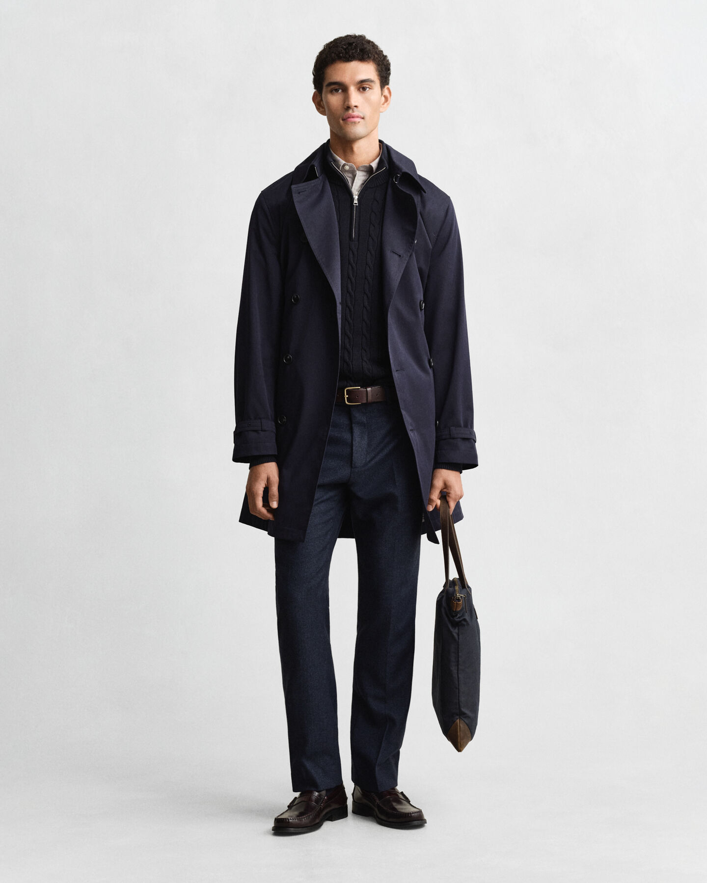 Trenchcoat i bomuldsblanding