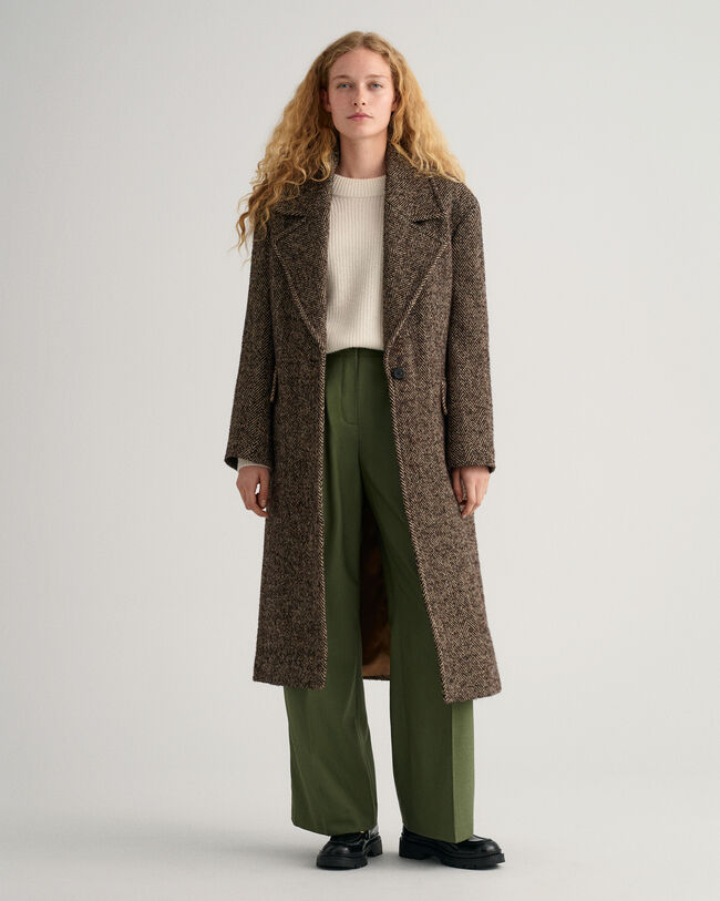 Brede bukser med læg og høj talje