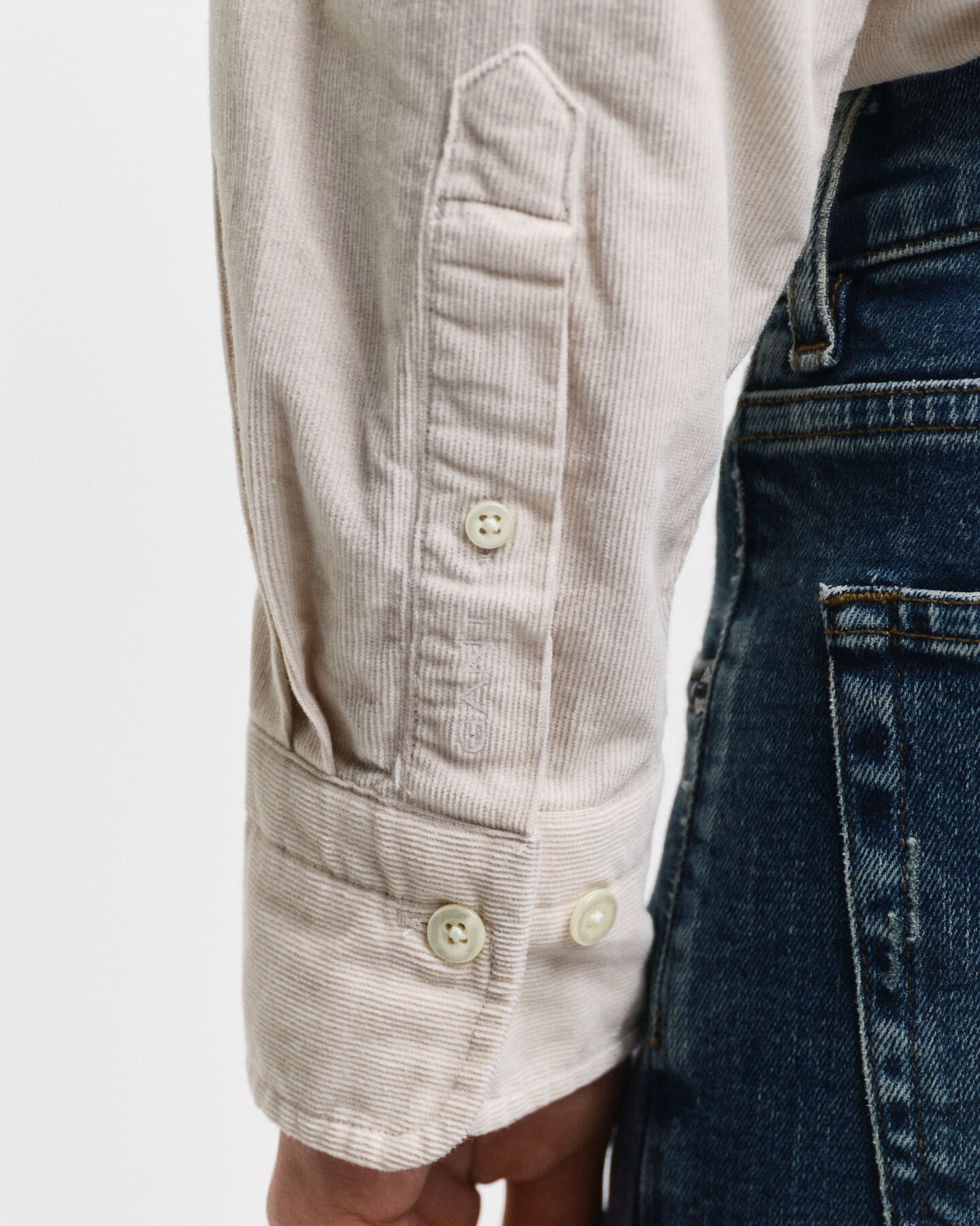 Relaxed fit skjorte af jernbanefløjl