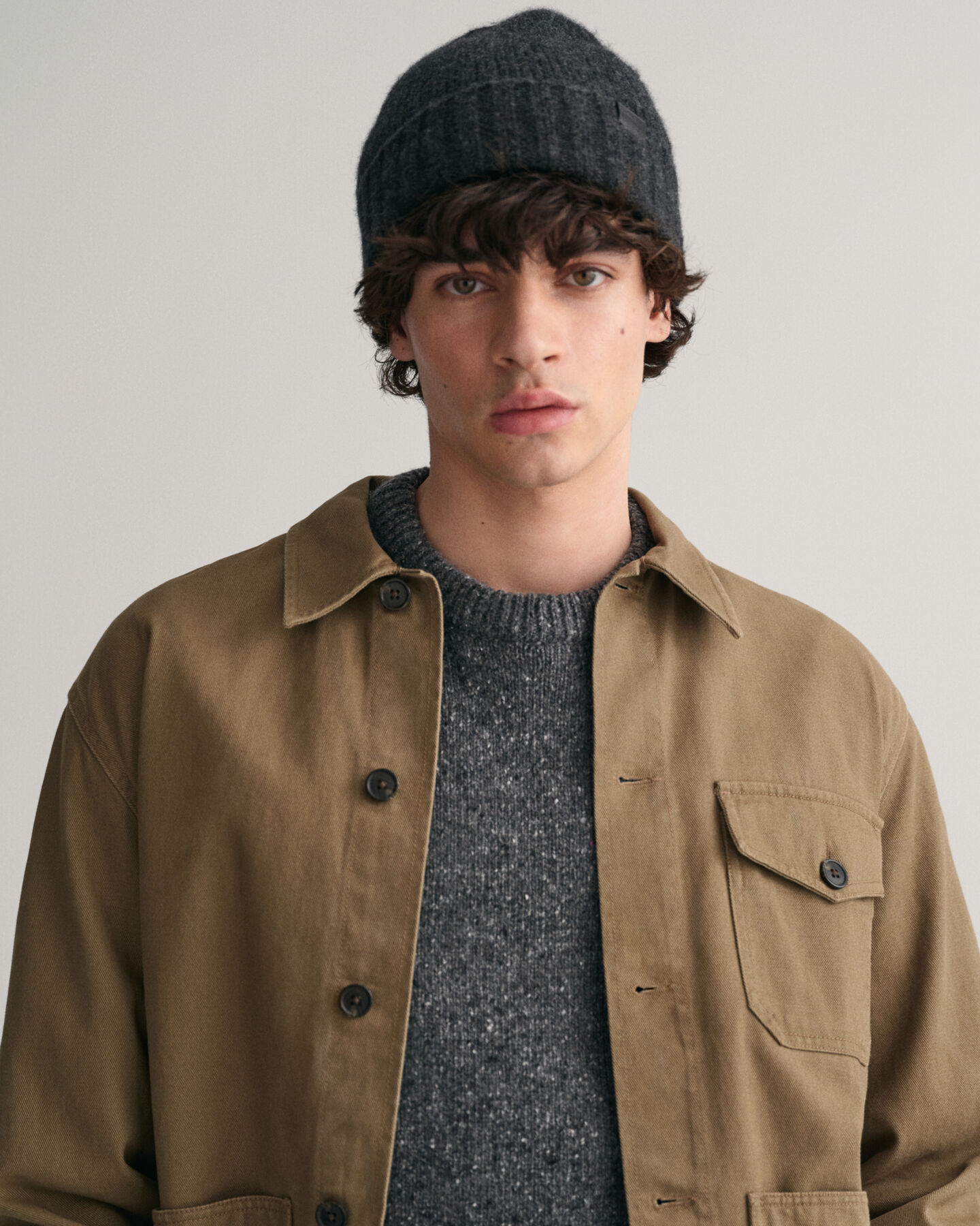 Overskjorte i børstet twill