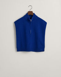 Uldstrikket forstykke med lynlås