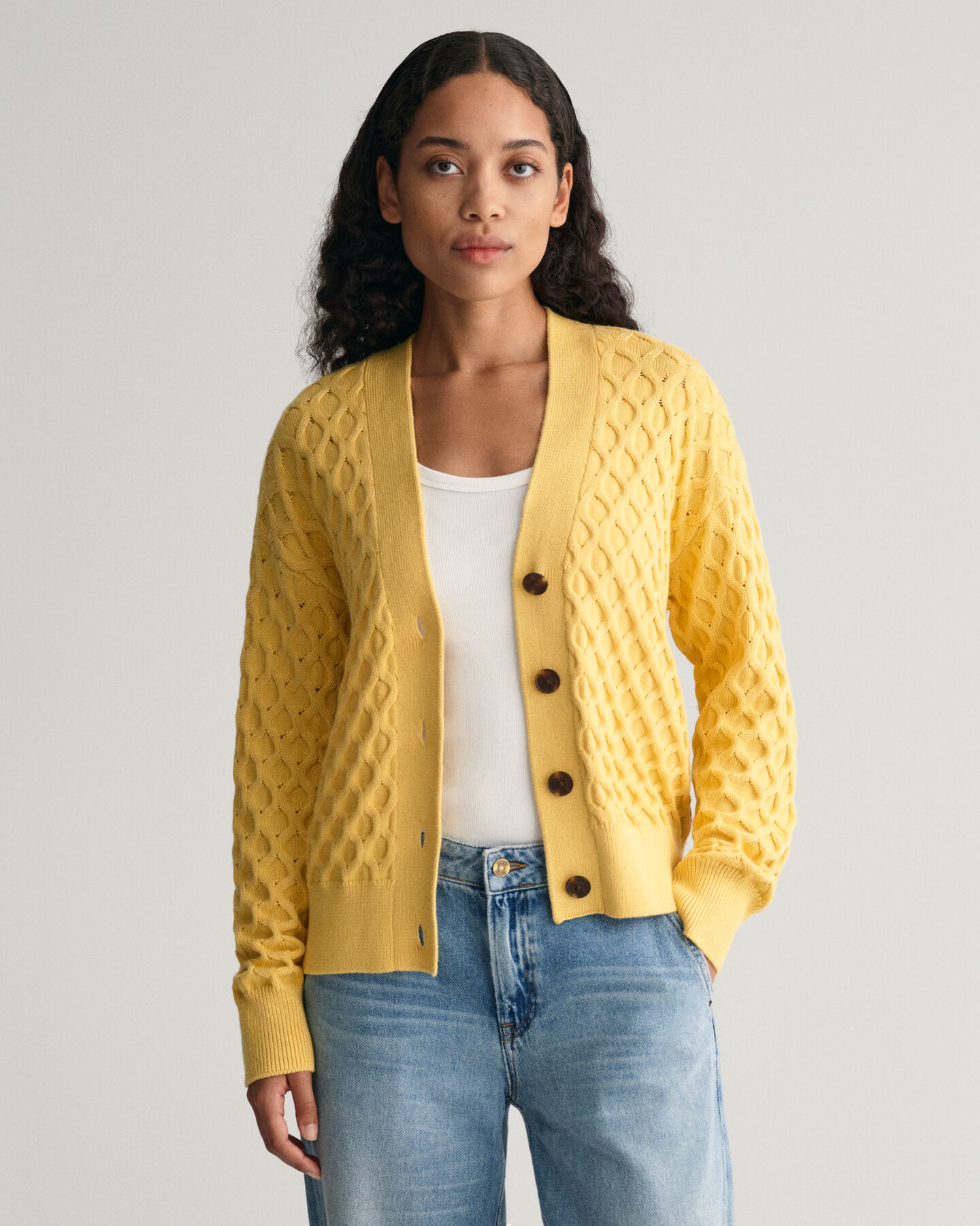 Tekstureret strikket cardigan