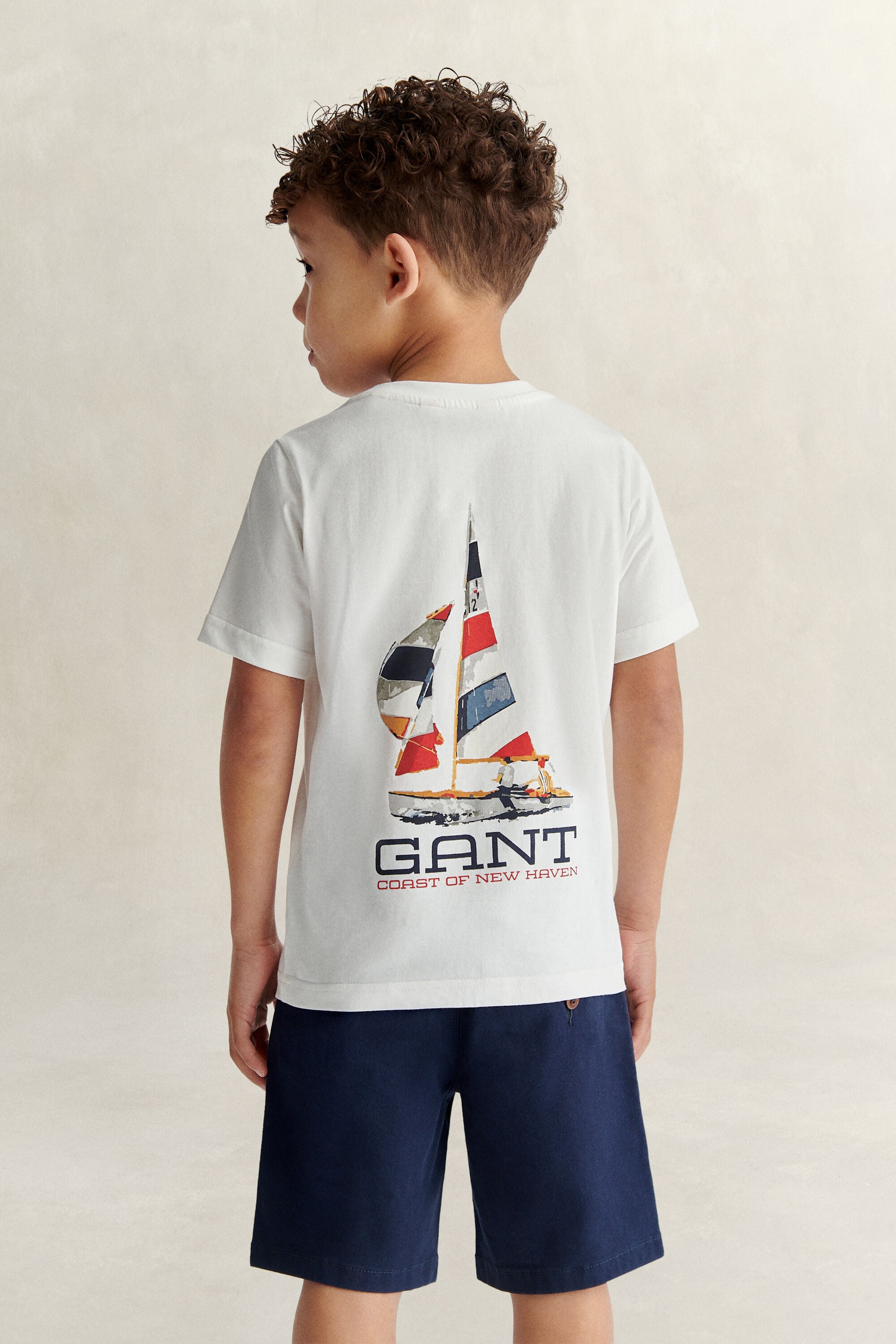 Boys T-shirt med kystgrafik
