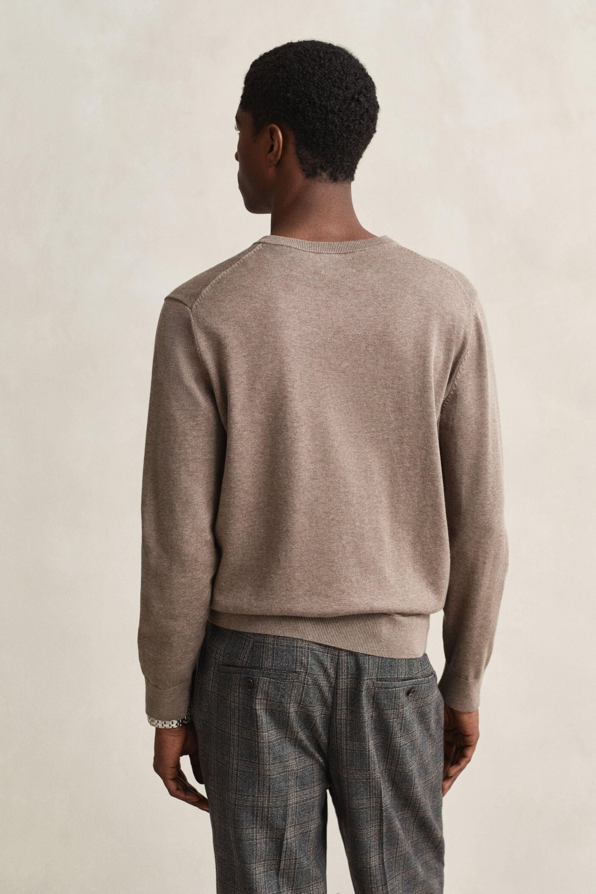 Klassiske sweater i bomuld med V-hals