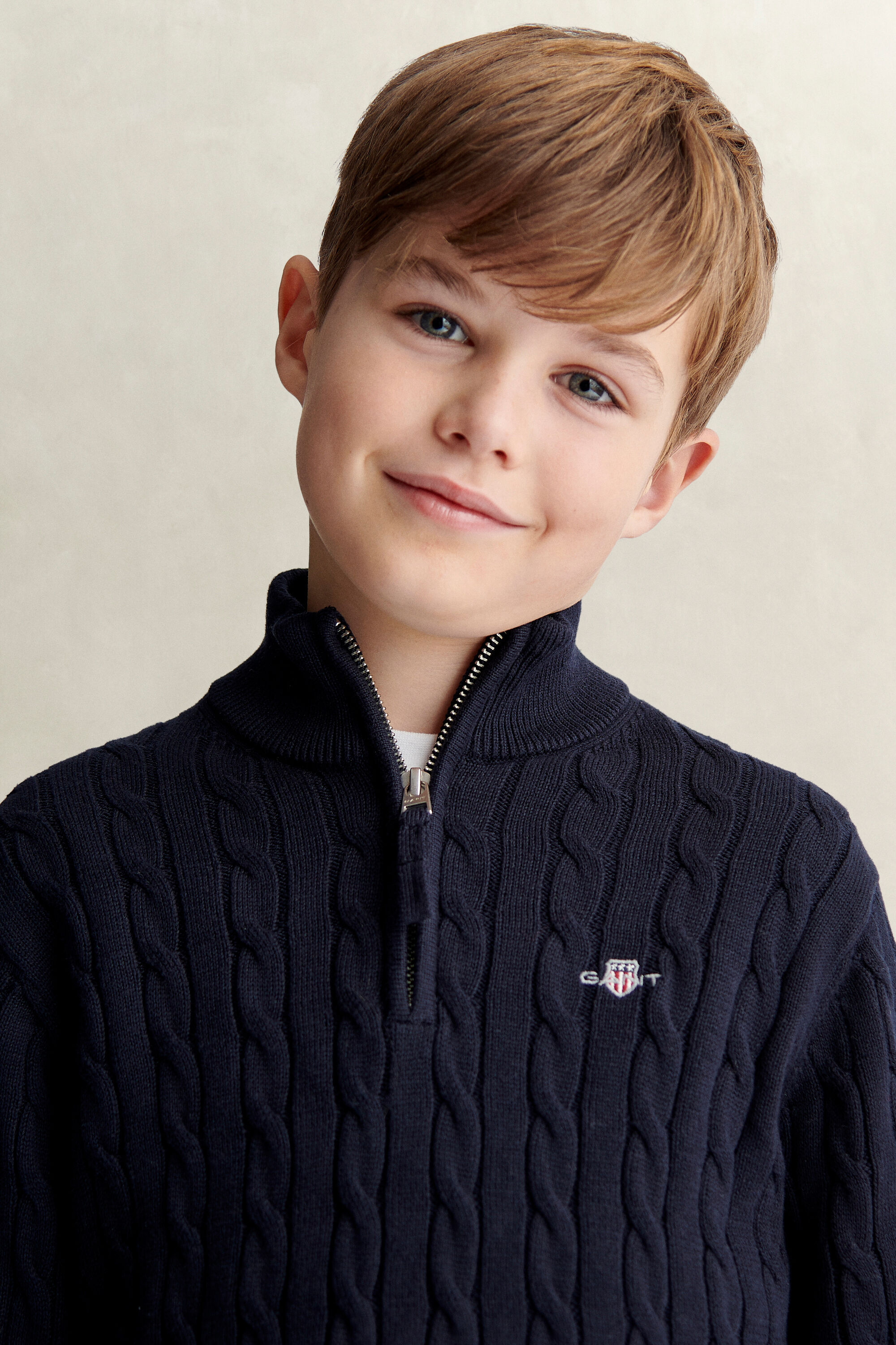 Teen Boys Shield sweater med halv lynlås