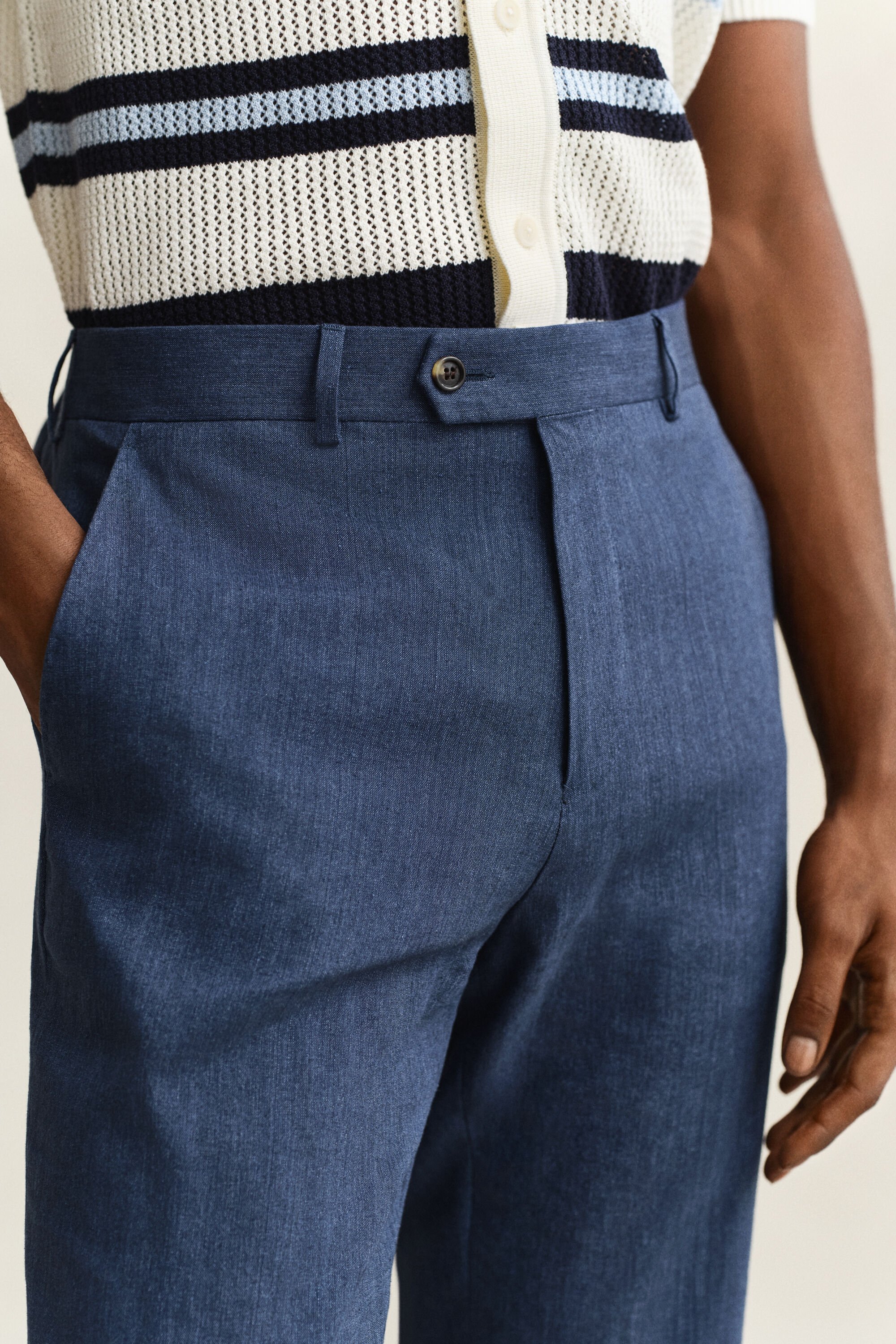Jakkesæt-bukser i hørblanding