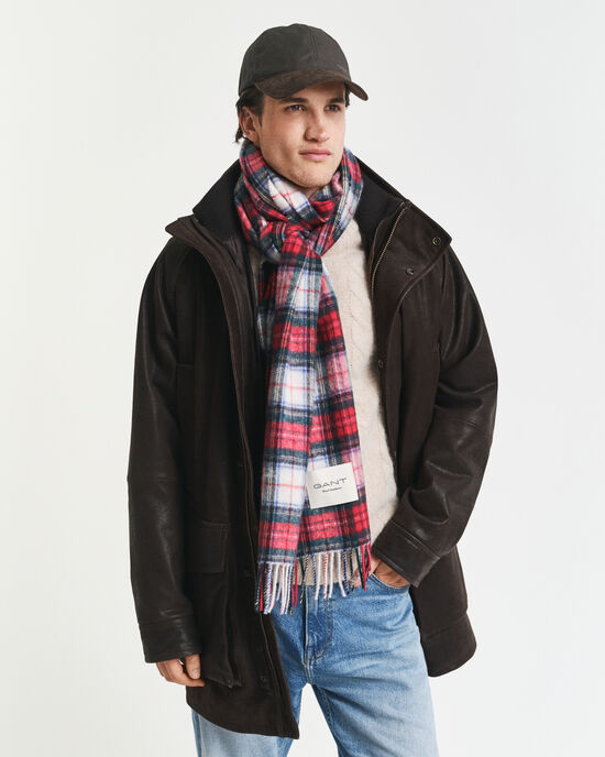 Skotskternet halstørklæde i kashmirblanding