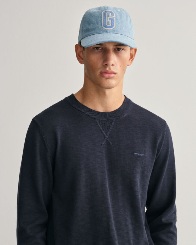 Crewneck sweater af bomuldsflamm&eacute;