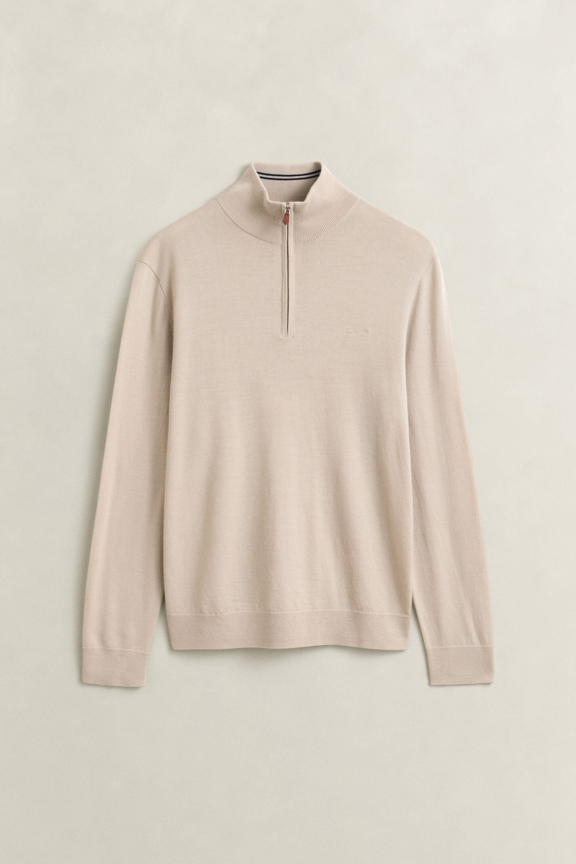 Sweater i merinould med halv lynlås
