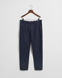 Regular fit tilspidsede chinobukser i lærred