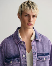 Garment-dyed overskjorte i denim