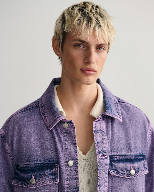 Garment-dyed overskjorte i denim