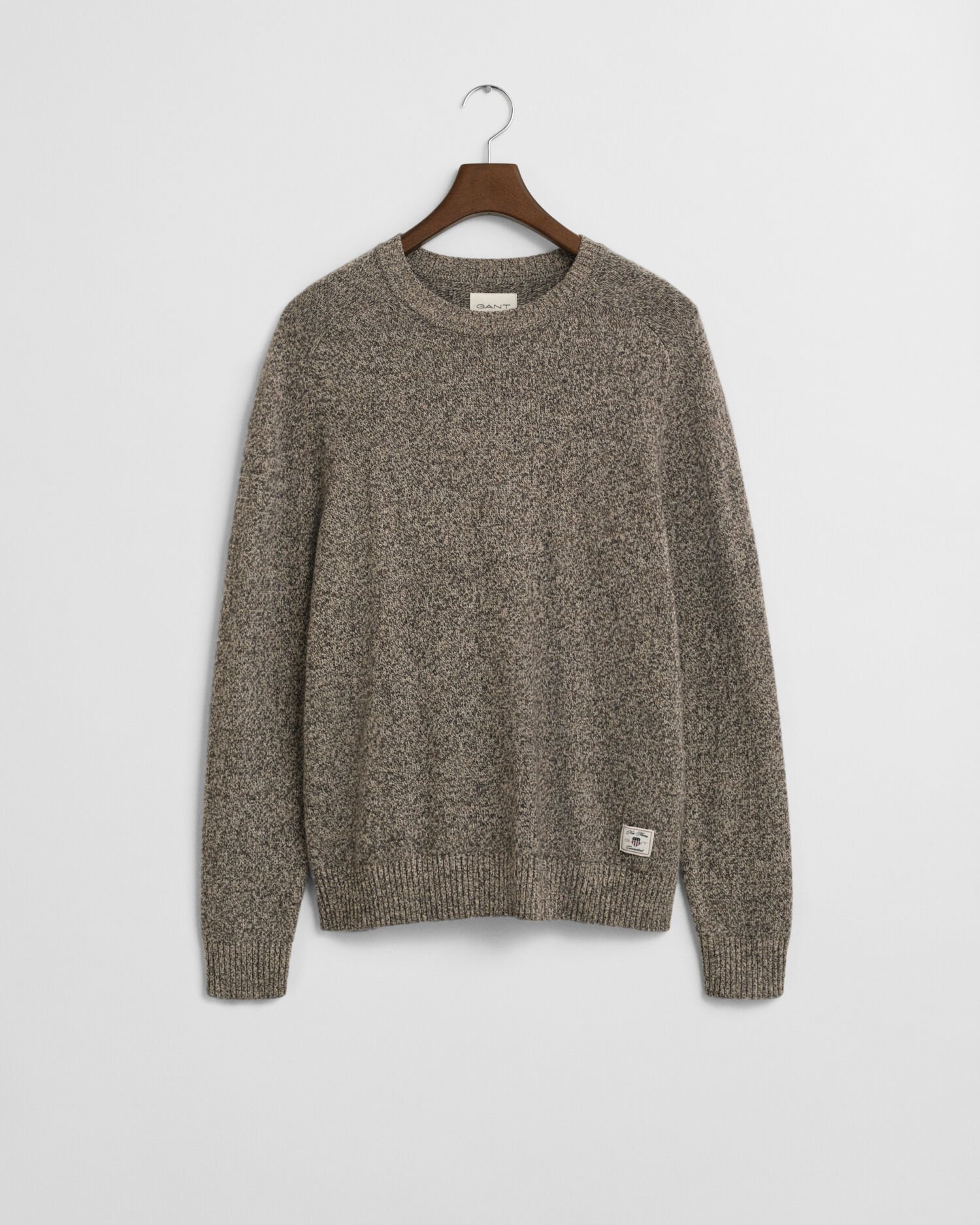 Sweater med crewneck i mouliné uldblanding