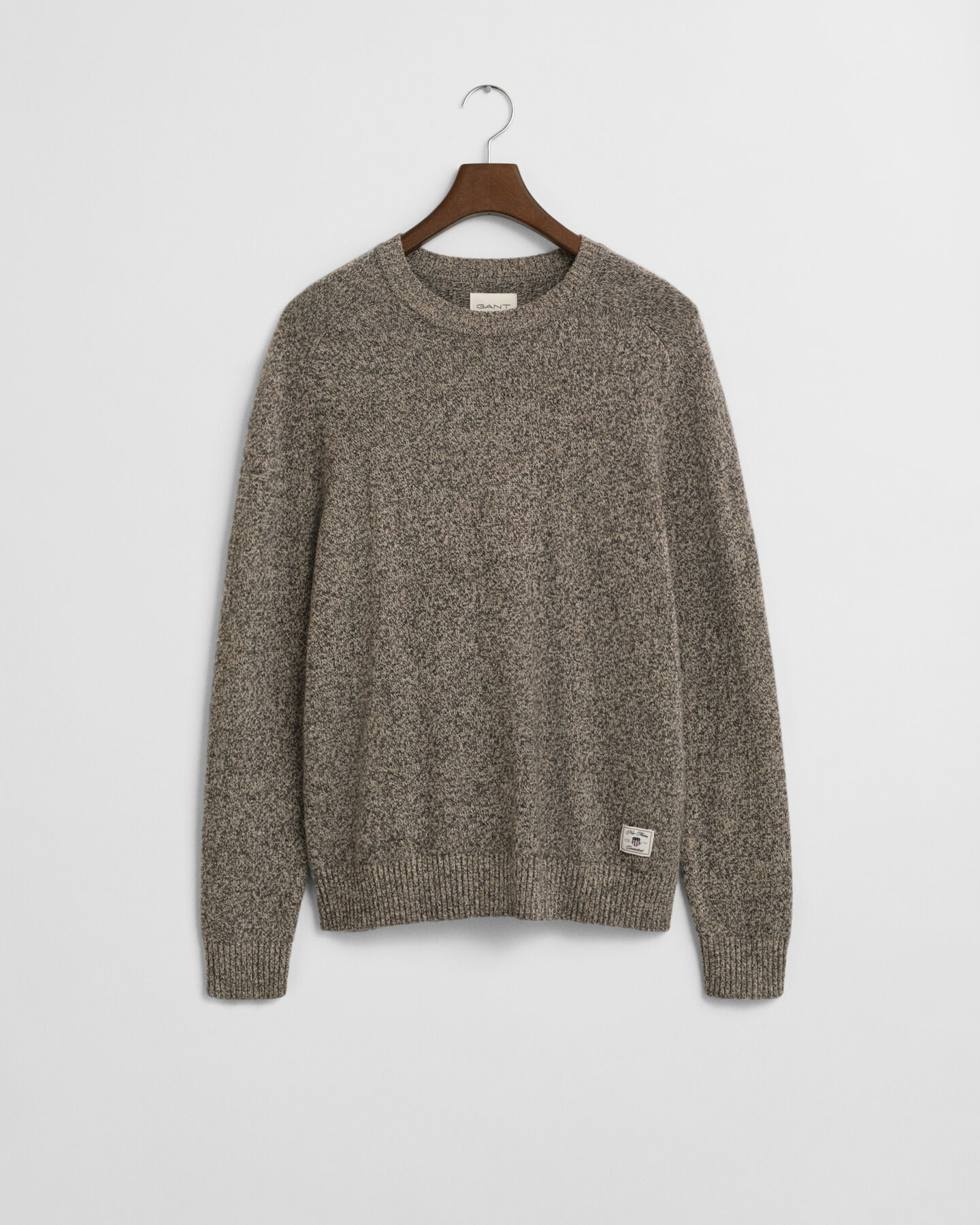 Sweater med crewneck i mouliné uldblanding