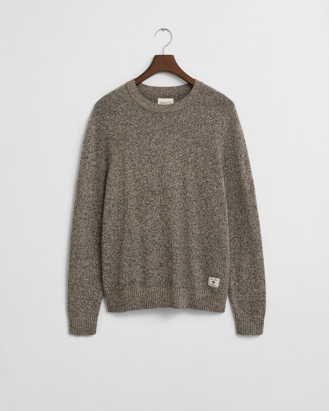 Sweater med crewneck i mouliné uldblanding