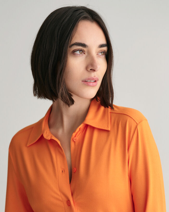 Slim fit jersey skjortekjole