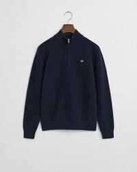 Teens sweater med mikrotekstur og halv lynlås