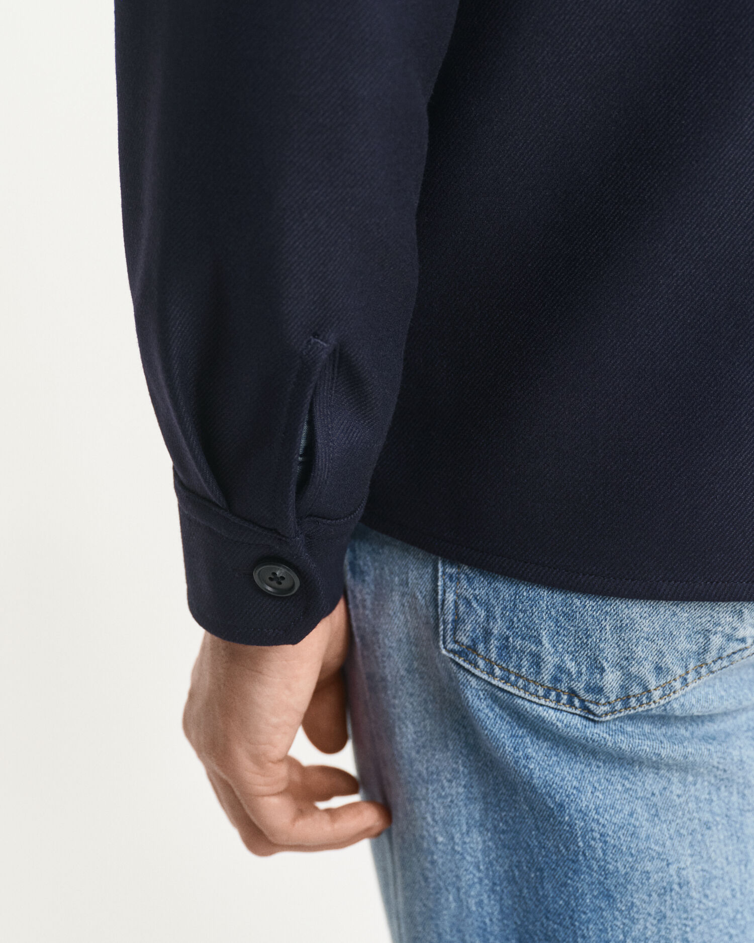 Regular fit overskjorte i uldblanding